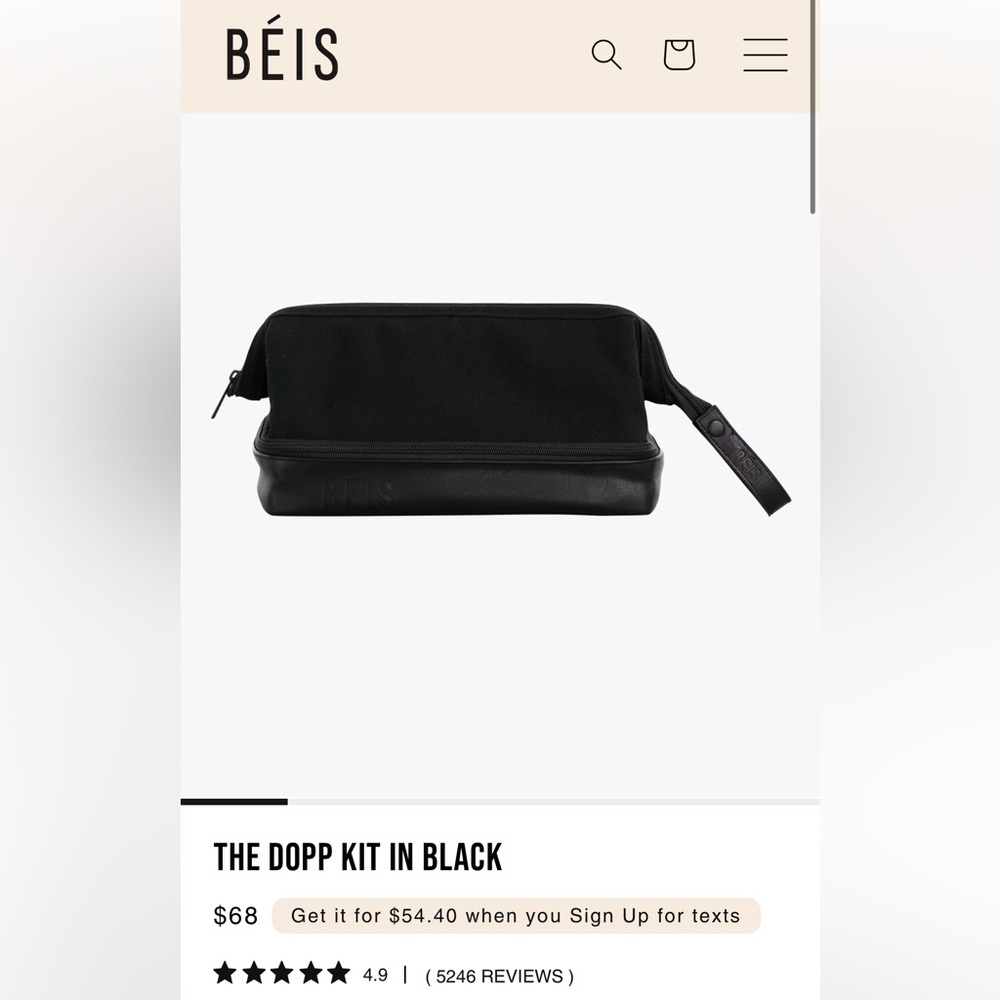 BEIS Black Dopp Kit